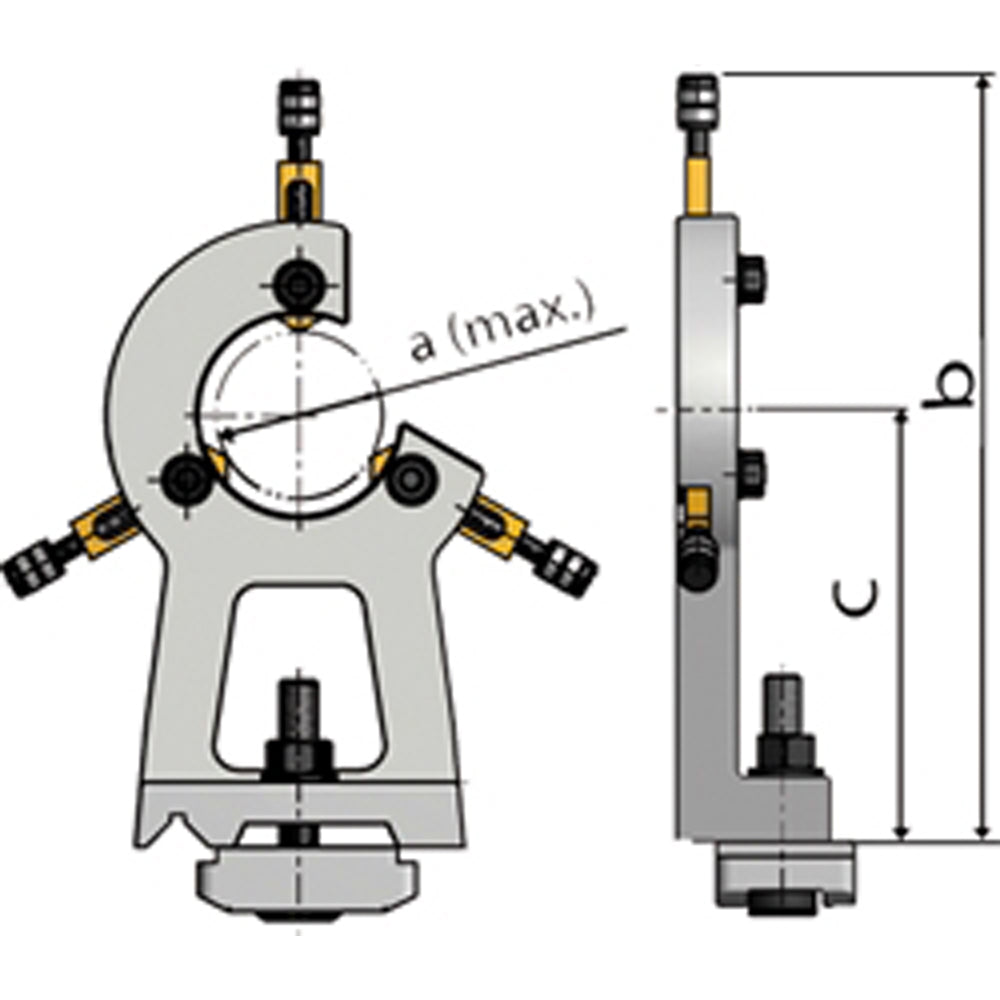 LUNETTA FISSA 3 PUNTE PER TORNIO ACCESSORI Ømax50mm OPTIMUM LTF
