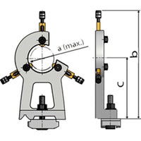 LUNETTA FISSA 3 PUNTE PER TORNIO ACCESSORI Ømax50mm OPTIMUM LTF