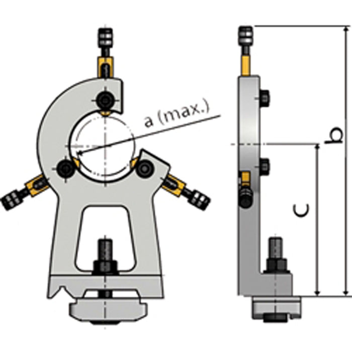 LUNETTA FISSA 3 PUNTE PER TORNIO ACCESSORI Ømax50mm OPTIMUM LTF