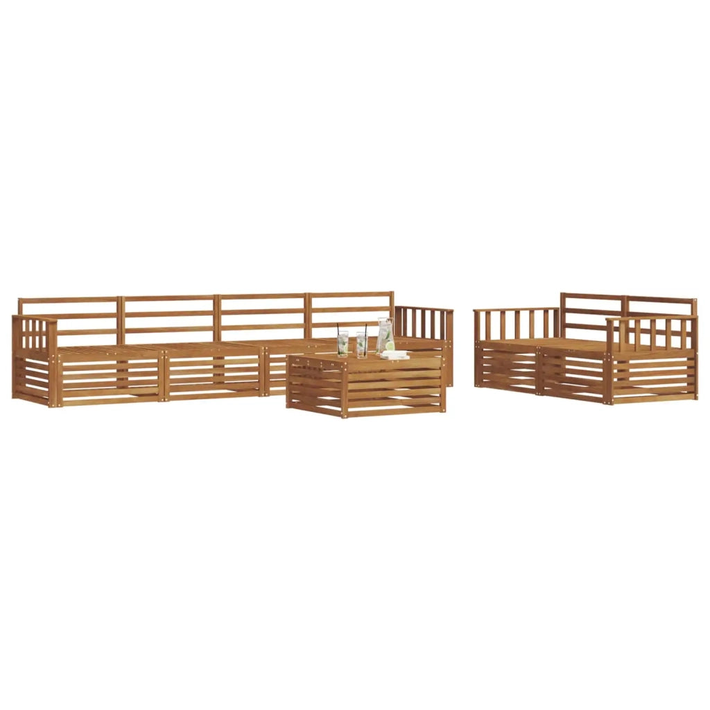 Set di divani da esterno 7 pcs Naturale