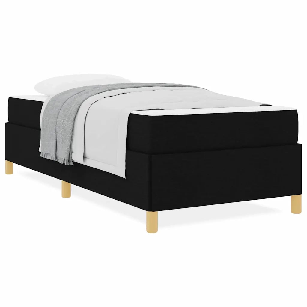 vidaXL Letto a molle con materasso Nero e Bianco 90 x 200 cm Tessuto