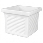 Vaso quadrato decorativo classico tradizionale 40x40 H33 in polimero resistente bianco per piante per giardini e terrazze - Made in Italy - Monacis