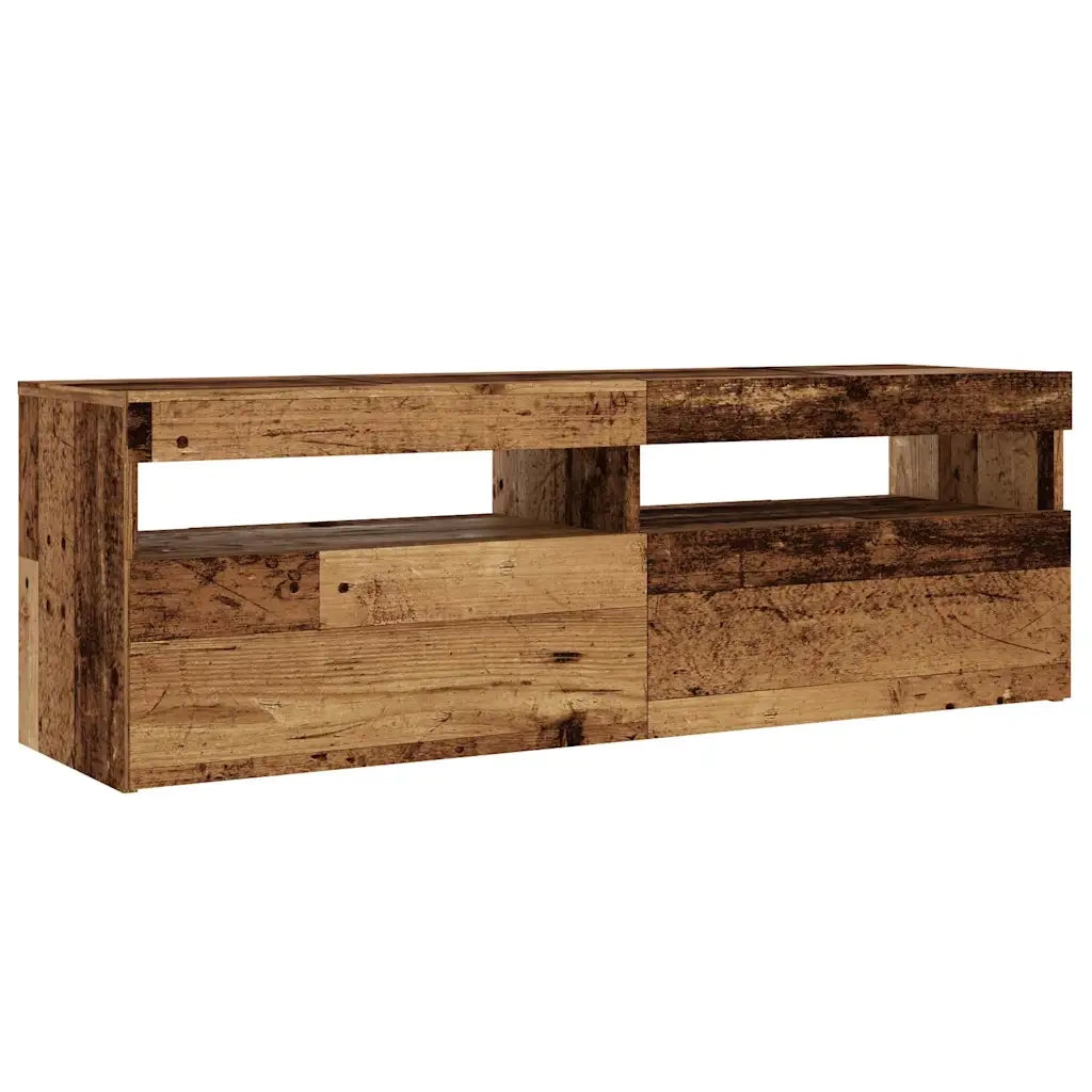 vidaXL Mobile Porta TV con LED Legno Antico 120x35x40 cm Multistrato