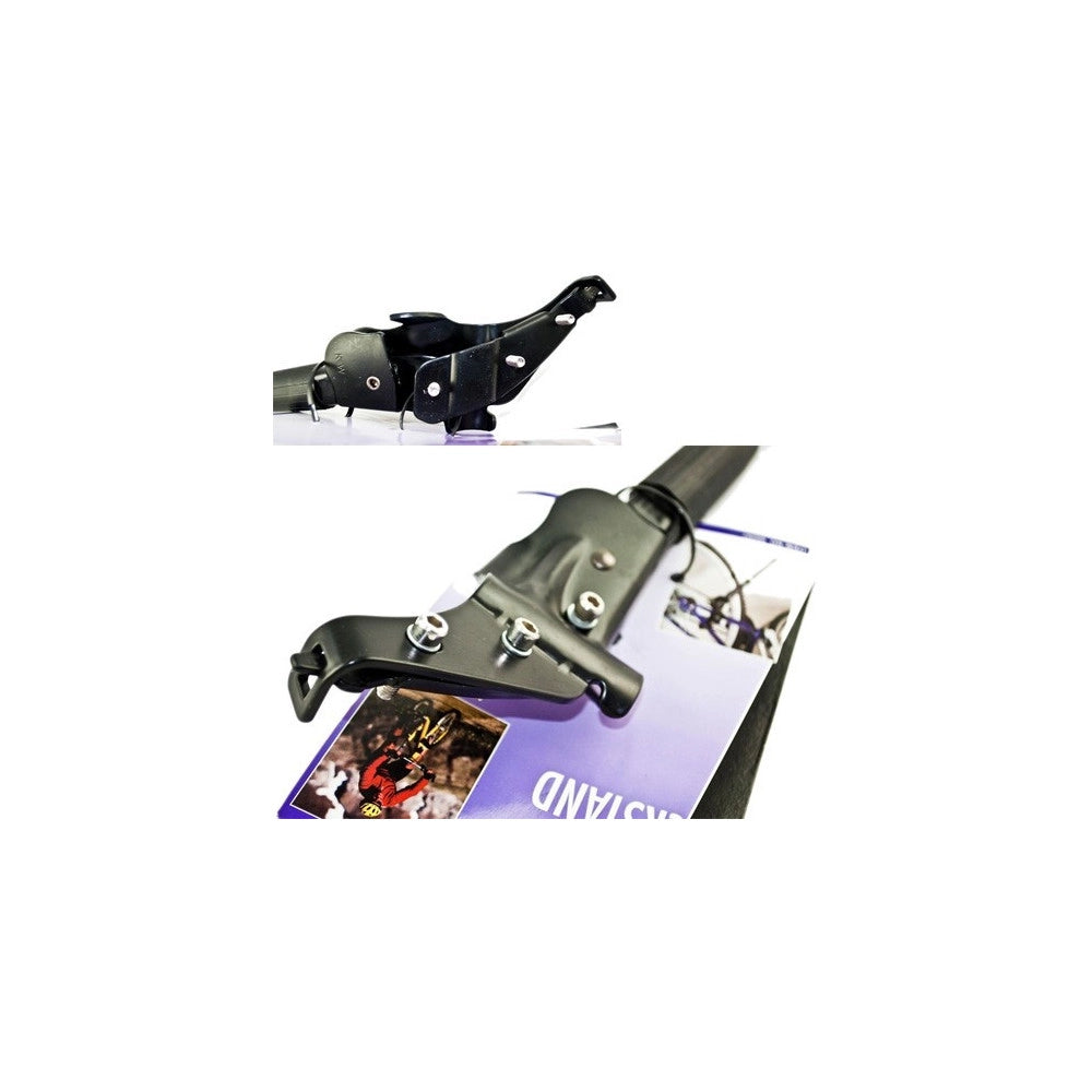 Trade Shop - Cavalletto Bici Supporto Bicicletta Laterale 1 Gamba Regolabile Piedi Bici Nero -