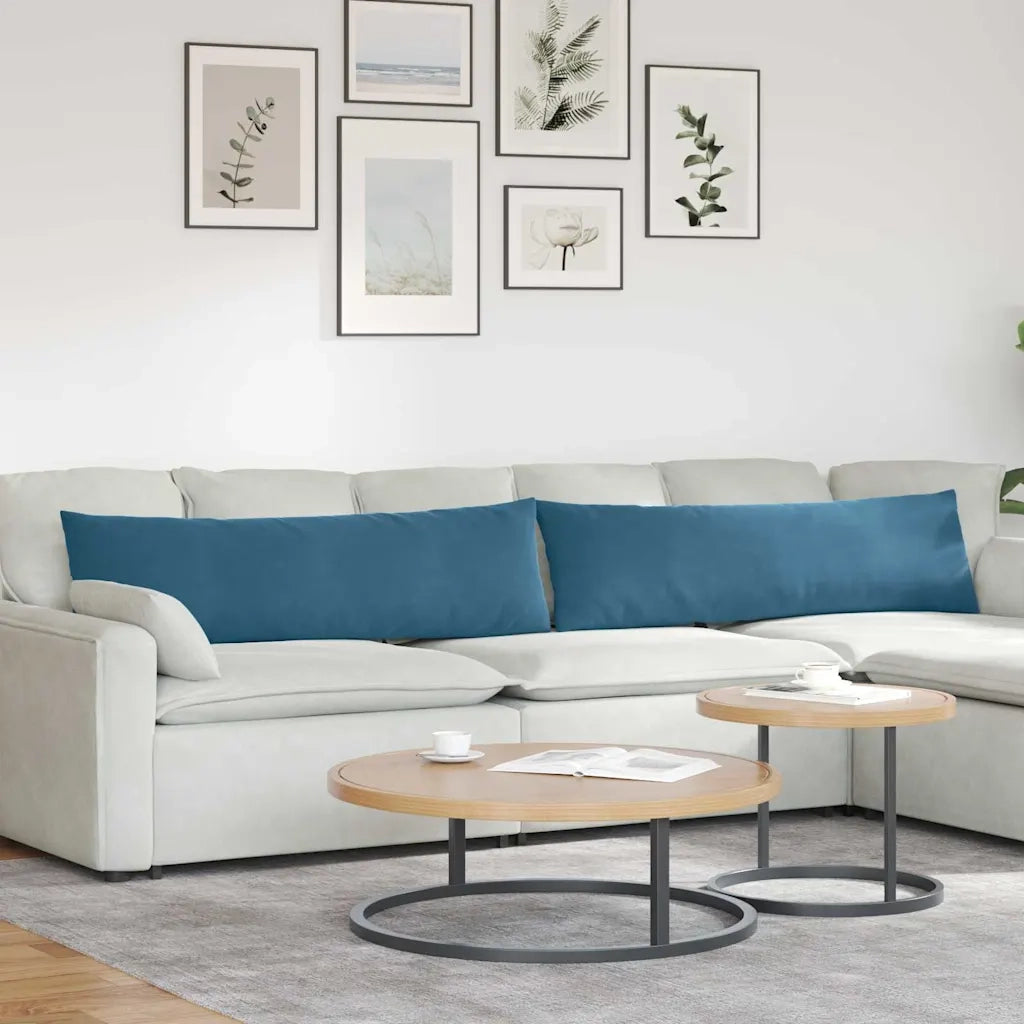 Cuscini da Divano 2 pcs Blu 145 x 40 cm Tessuto in Cords 42013841