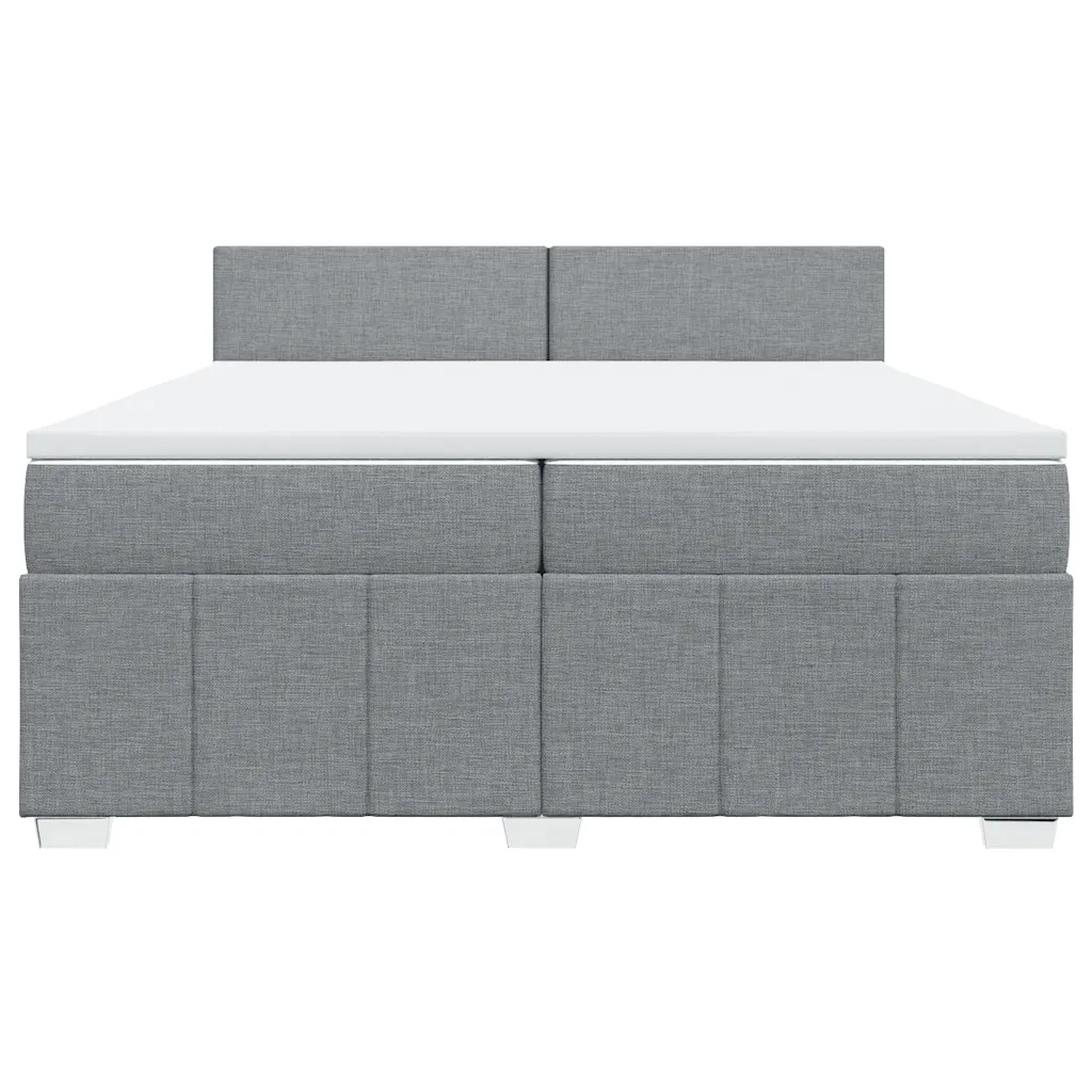 Giroletto a Molle con Materasso Grigio Chiaro 200x200cm Tessuto