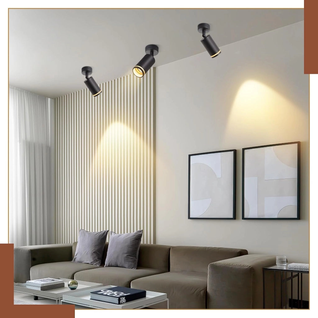 ZMH Faretto da soffitto Nero 1 Lampada Moderno GU10 Orientabile per Interni per Corridoio Soggiorno Senza Lampadina