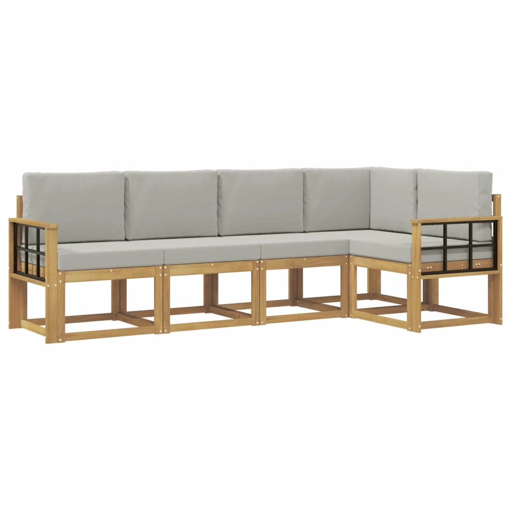 Set di divani da esterno 5 pcs Bianco e Grigio Chiaro 3387640