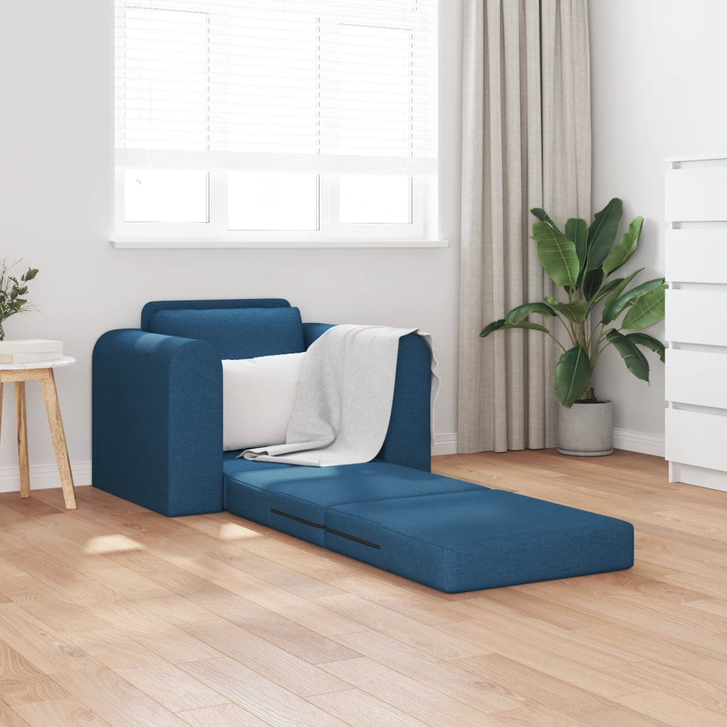 Divano Letto 2-in-1 Blu 98x71x83 cm Tessuto