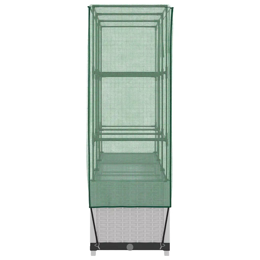 Letto Rialzato con Copertura Serra Effetto Rattan 120x40x138 cm 4015843
