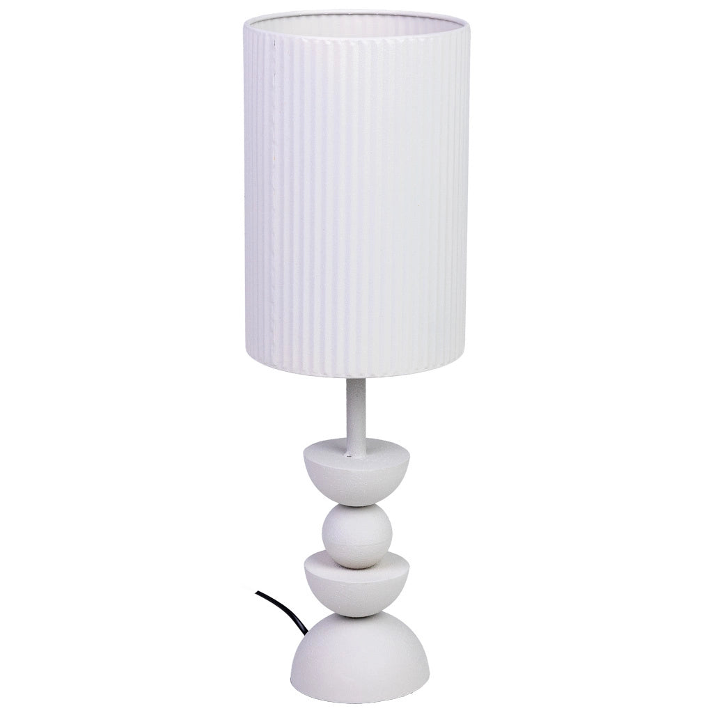 Lampada da tavolo metallo bianco 18x18x56h cm