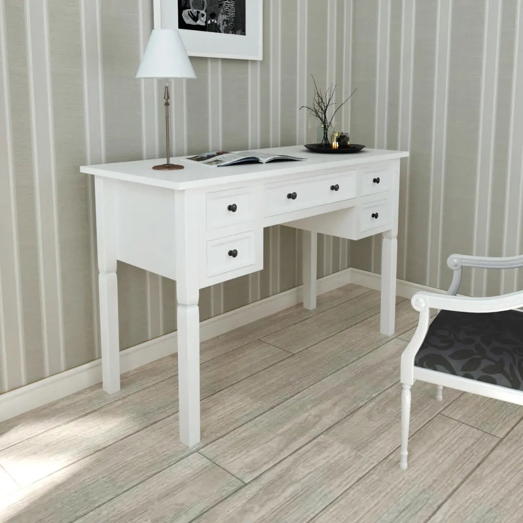 Scrivania Bianca con 5 Cassetti 241533