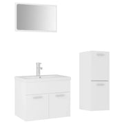 Set Mobili da Bagno | Armadio da bagno Bianco in Legno Multistrato