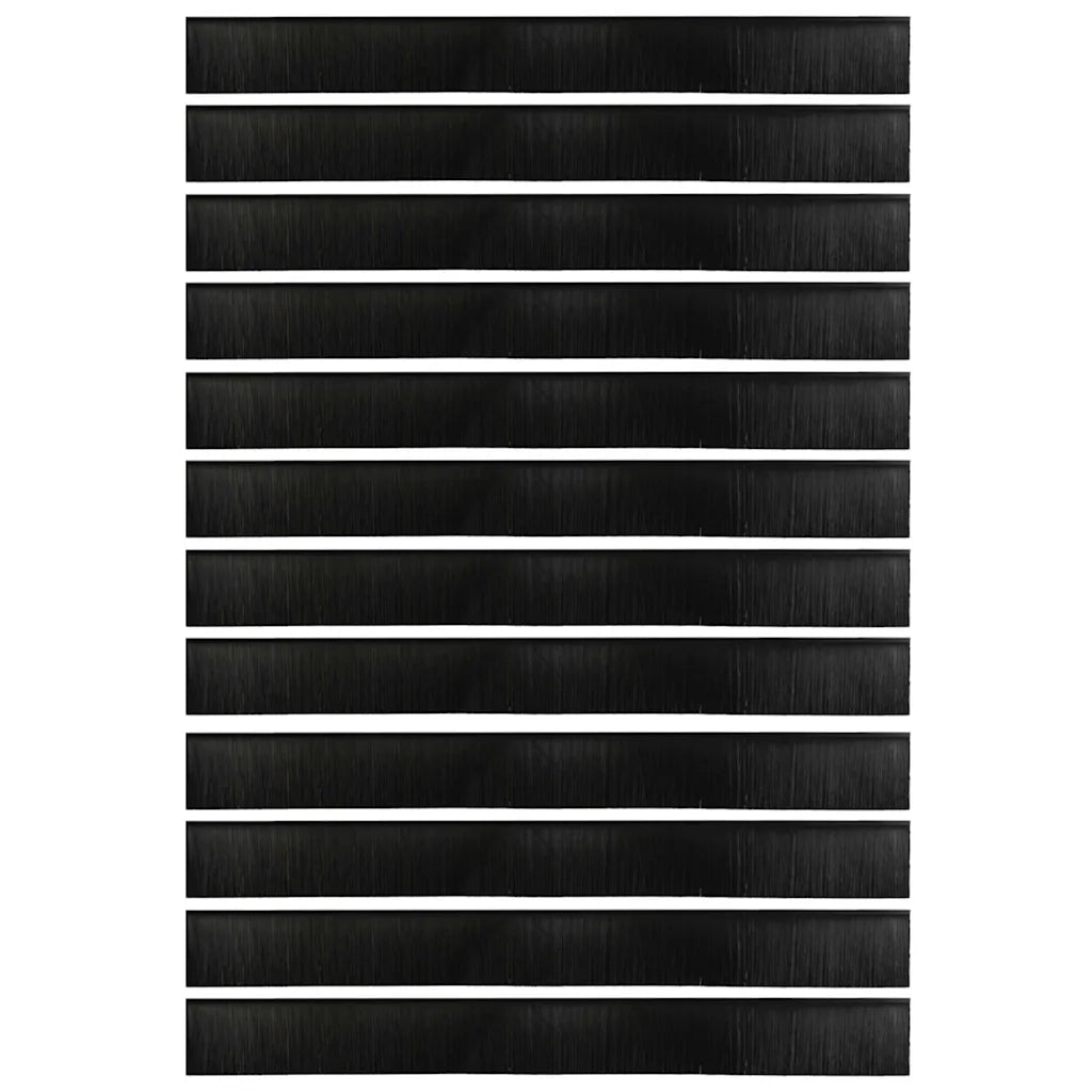 Spazzole per porte a vite 12 pz Nero 100 cm Lega di alluminio CFW4180687