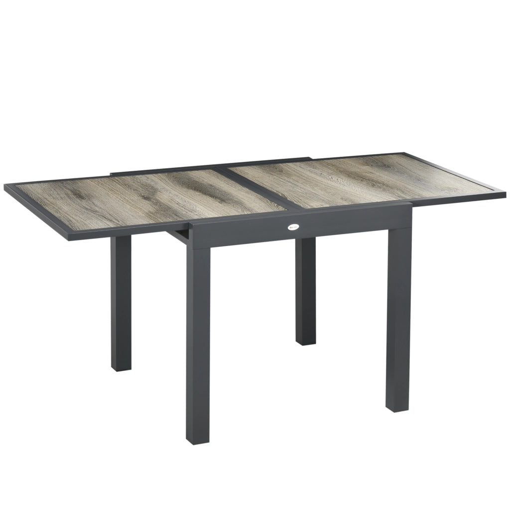 TAVOLO DA GIARDINO ALLUNGABILE 80/160 x 80 x 75 cm Alluminio Beige