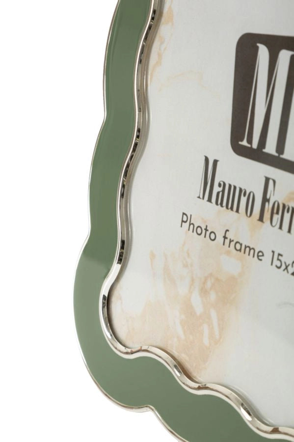 Cornice Charlotte 15,7x1,3x21,1 cm in Zinco e Vetro Verde e Argento
