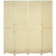 Paravento per Interno Pieghevole a 4 Ante. Divisorio in Bamb¨´ di Rattan. 180x1.6x180 cm