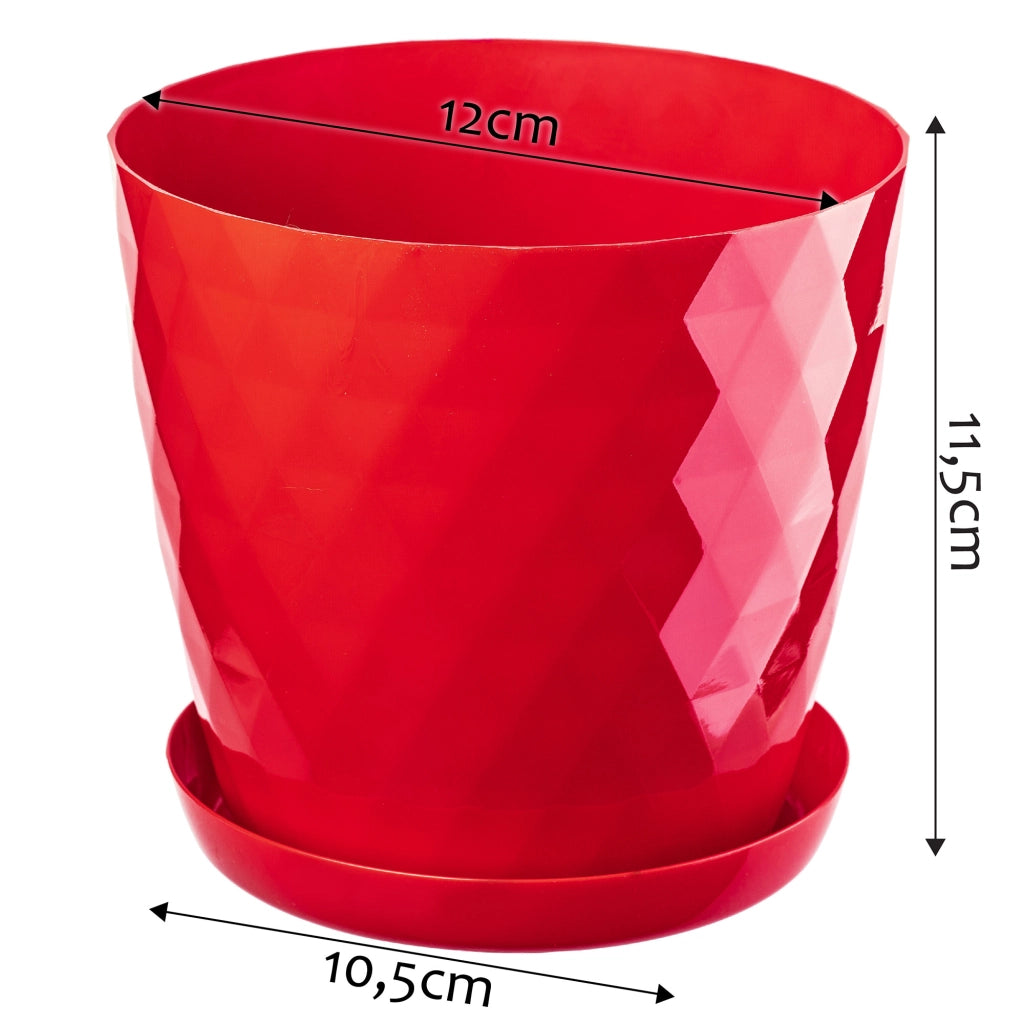 Vaso da fiori in plastica KADAX con supporto, coprivaso, 12 cm, rosso, Kadax
