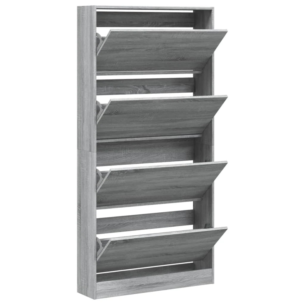 Scarpiera mobile contenitore per scarpe mobile per ingresso/corridoio/soggiorno 4 cassetti a ribalta grigio Sonoma 02_0021387