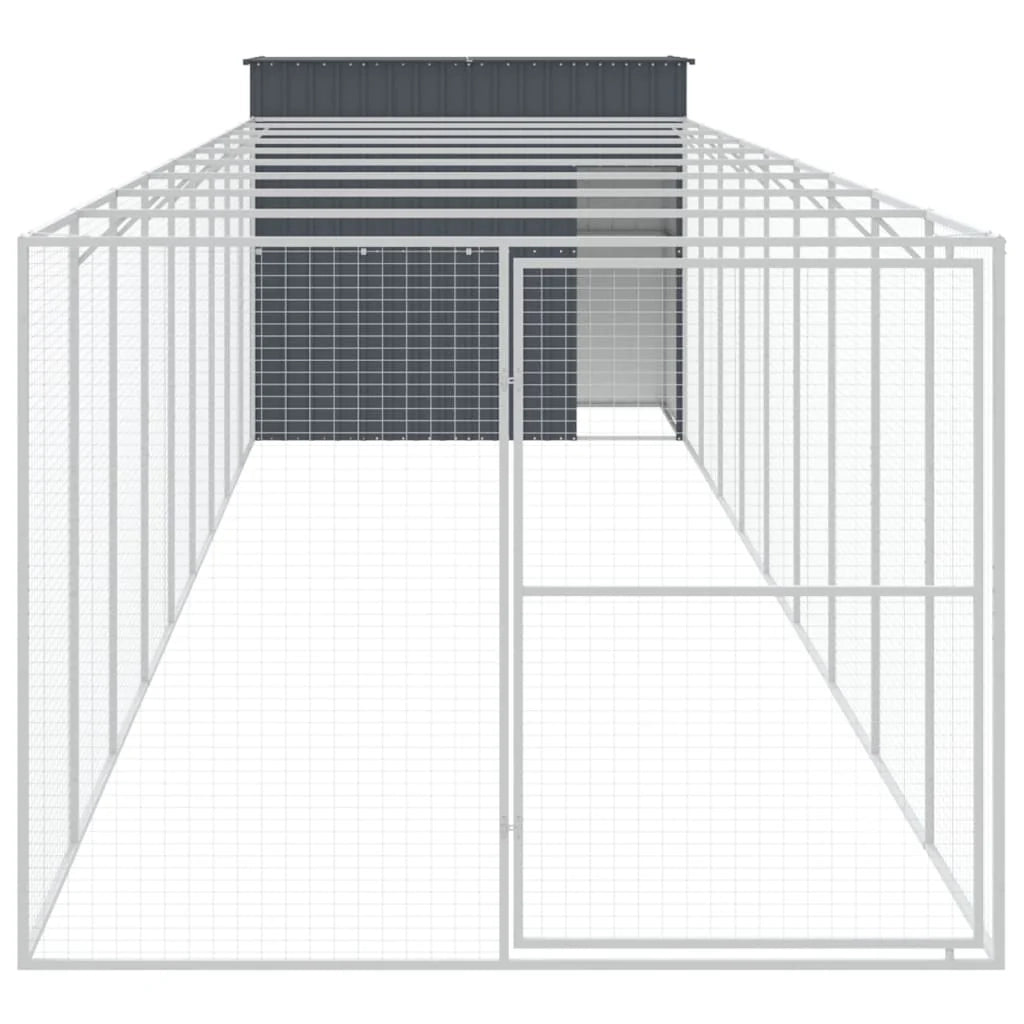 Cuccia per cani con recinto 214 x 1069 x 181 cm antracite 02_0043477