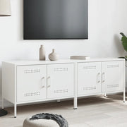 Mobili TV 2pz-Set di 2 Credenza per TV Bianchi 68x39x50,5 cm in Acciaio 890334