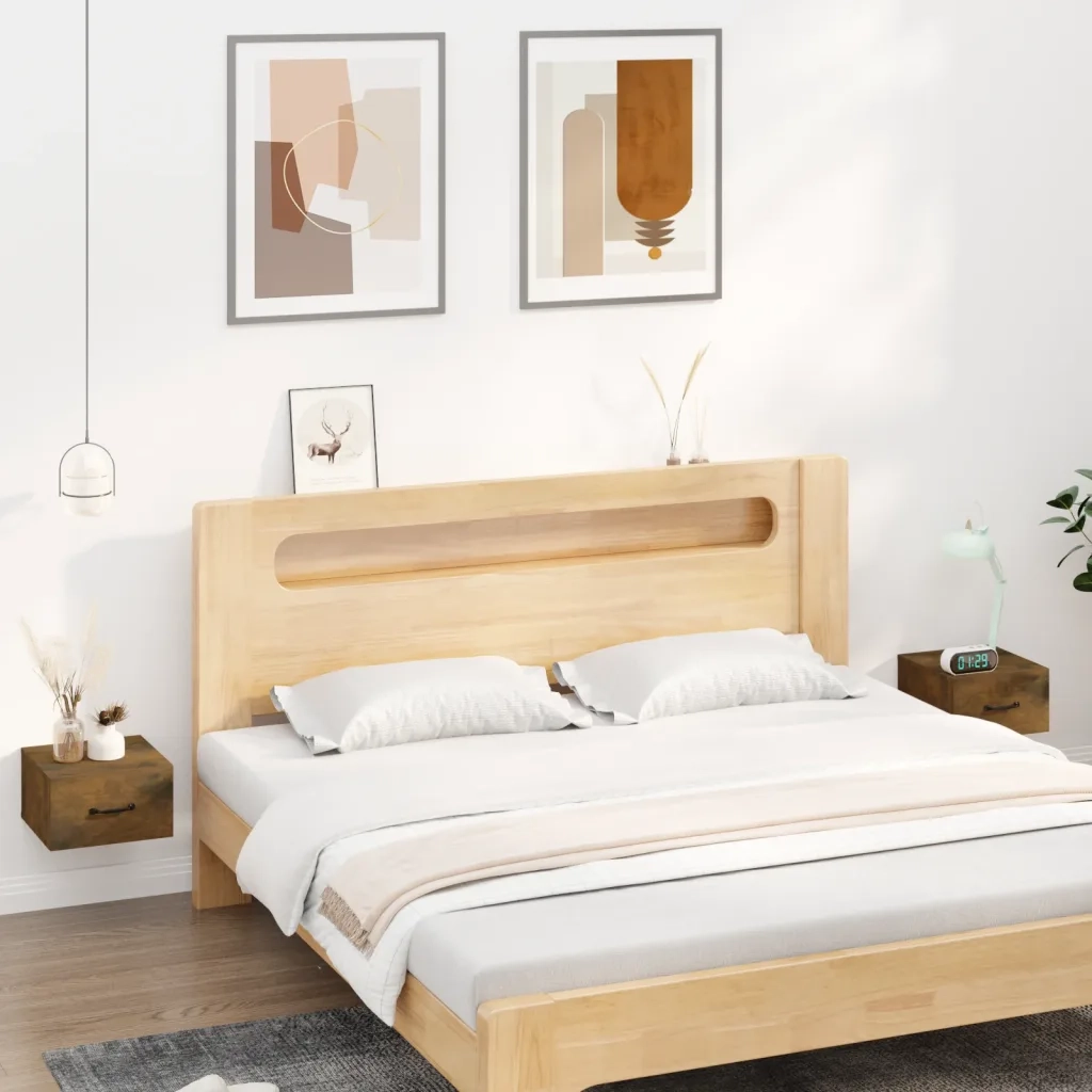 Comodini a Muro 2 pz Rovere Fumo 35x35x20 cm   cod mxl 30892