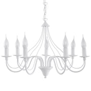 Lampadario Crimson Minerwa a 7 luci in acciaio bianco E14 LED Max 10W