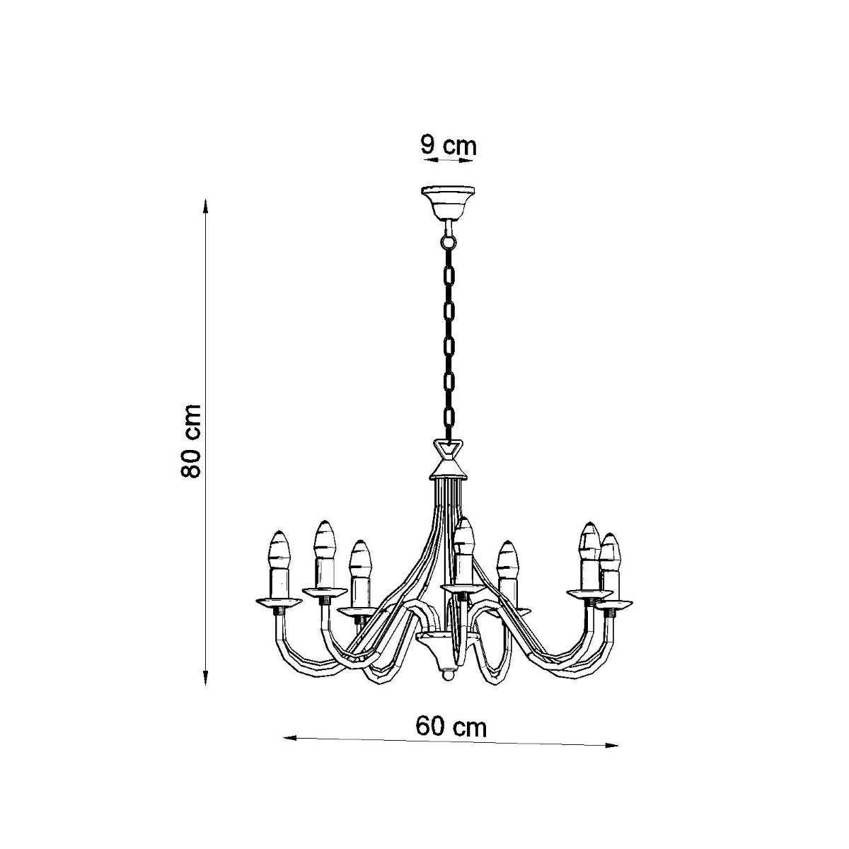 Lampadario Crimson Minerwa a 7 luci in acciaio bianco E14 LED Max 10W