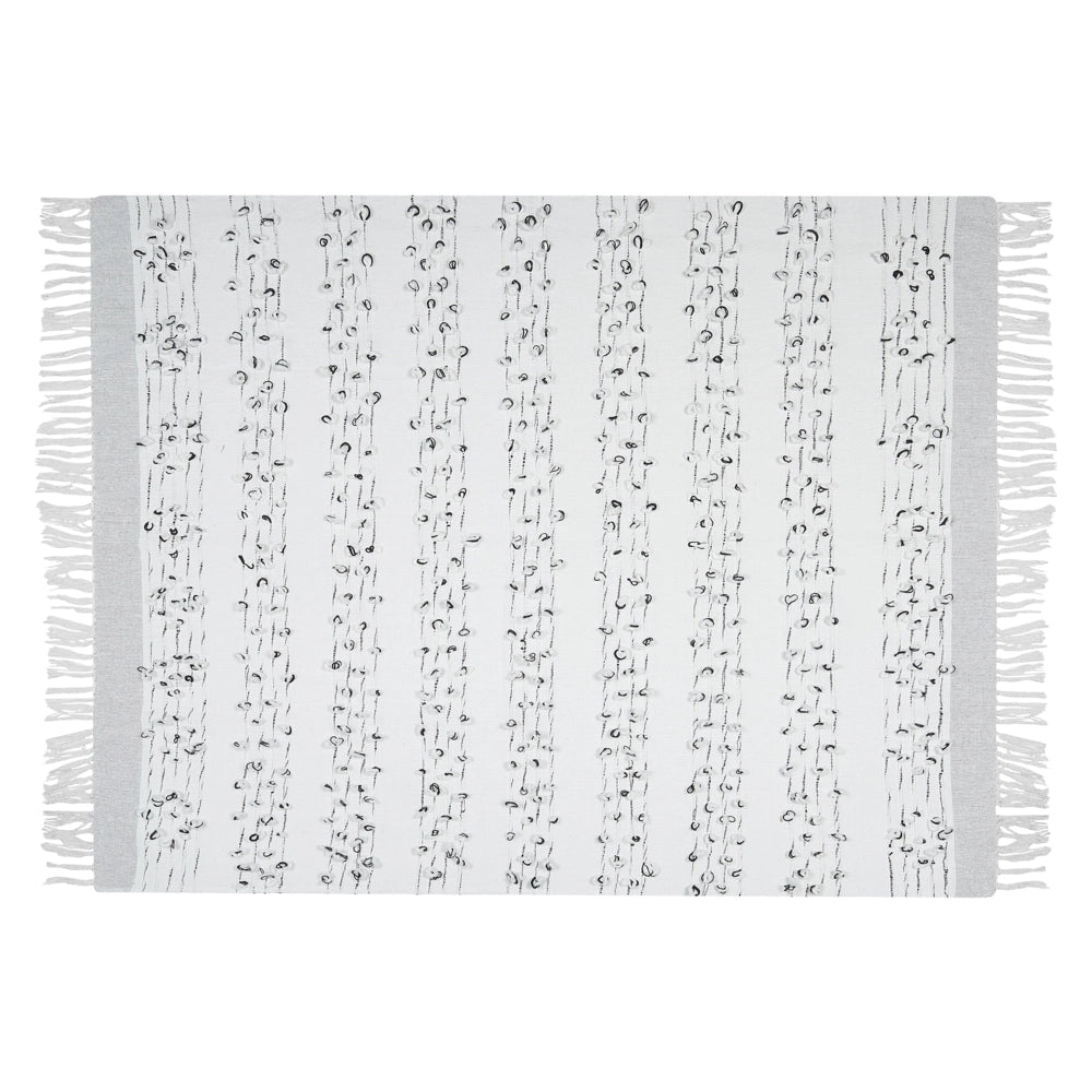 Coperta plaid Grigio Chiaro 130 x 150 cm Copriletto stile Boho