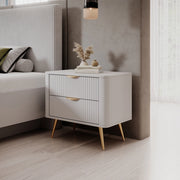 Baari, Comodino 2 Cassetti, 63x38x55h cm Bianco
