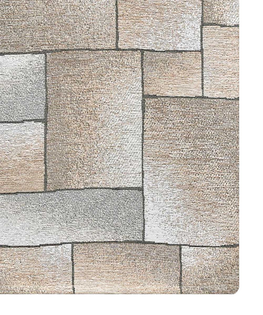 Tappeti Arredo TETRIX TORTORA salotto soggiorno camera, disegno geometrico stile mondrian arte moderna, multiuso lavabile antiscivolo cm.65x110 (Coppia)