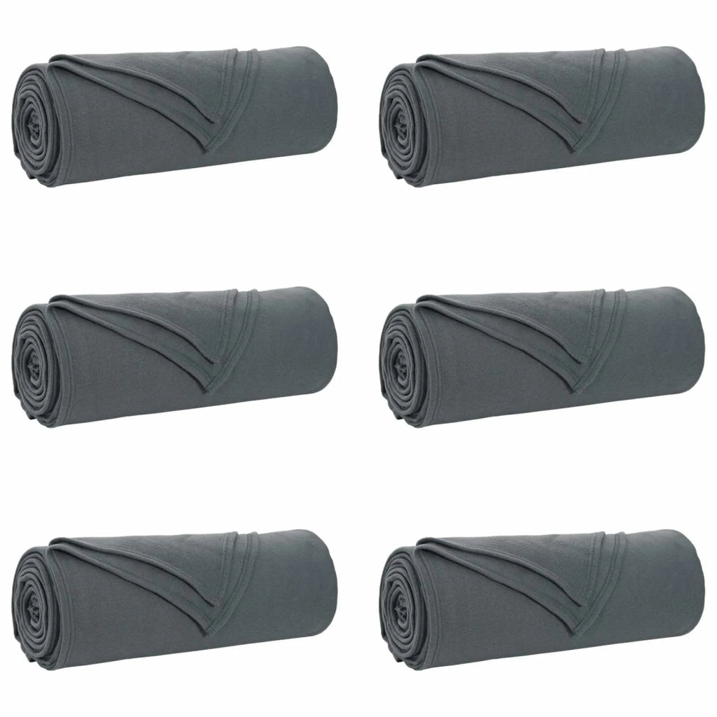 Coperte da Pile 6 pcs Grigio scuro 280 x 210 cm Panno 42017144