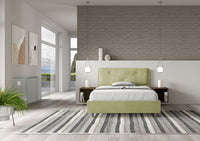 Letto Matrimoniale Francese 140x190 cm Senza Rete Imbottito in Microfibra Appia Large Tè Verde