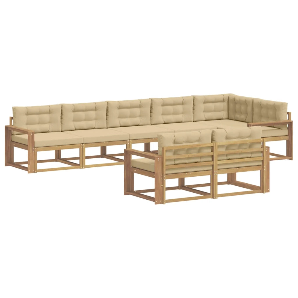 Set di divani da esterno 6 pz Bianco e Beige Poliestere 3386627