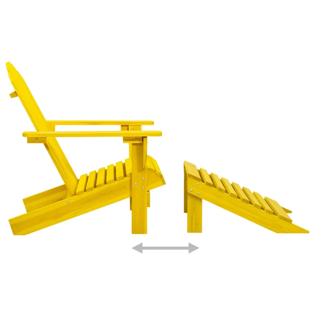Sedia Giardino | Sedie da Esterno Adirondack con Ottomana Massello di Abete Gialla