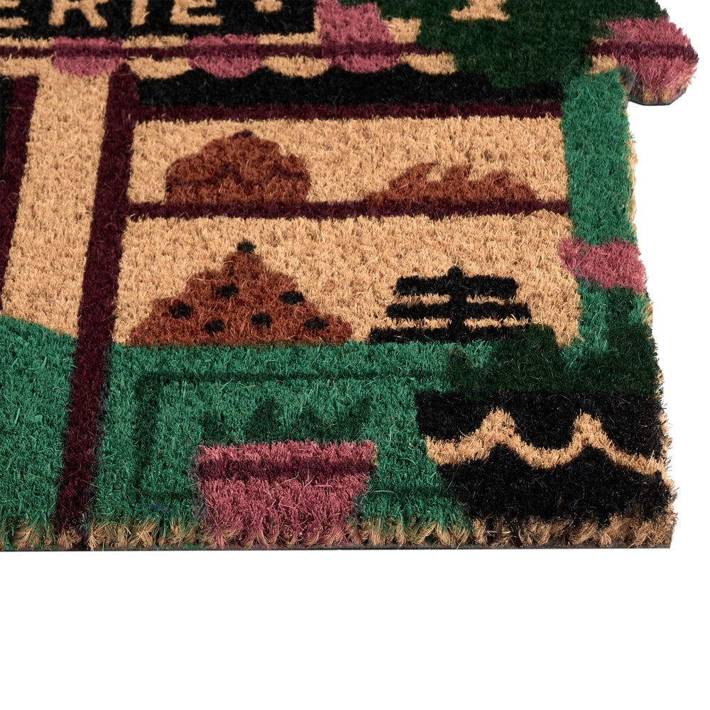 Zerbino di benvenuto in fibra di cocco antiscivolo 40 x 60 cm con retro in PVC stampa “Pattiserie” multicolore