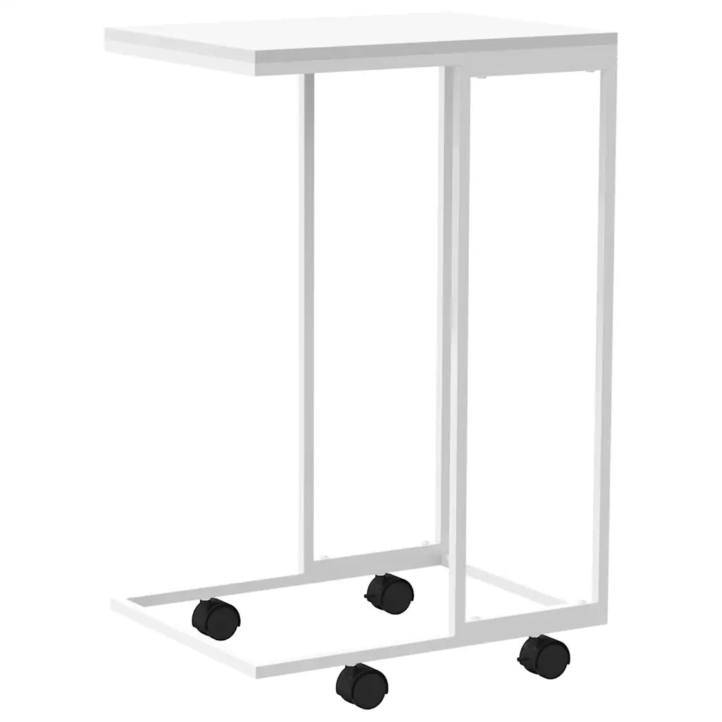 Tavolino con Ruote Bianco 40x30x63,5cm in Legno Ingegnerizzato cod mxl 63756