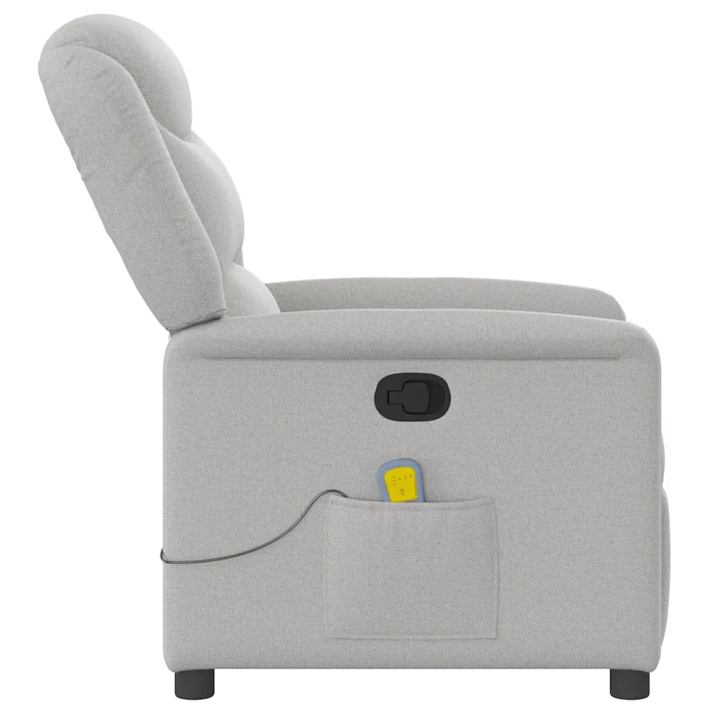 Poltrona Massaggiante Reclinabile Grigio Nuvola in Tessuto 4015615