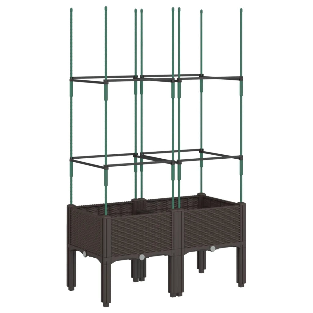 Fioriera da Giardino con Traliccio Marrone 80x40x142,5 cm in PP 367955