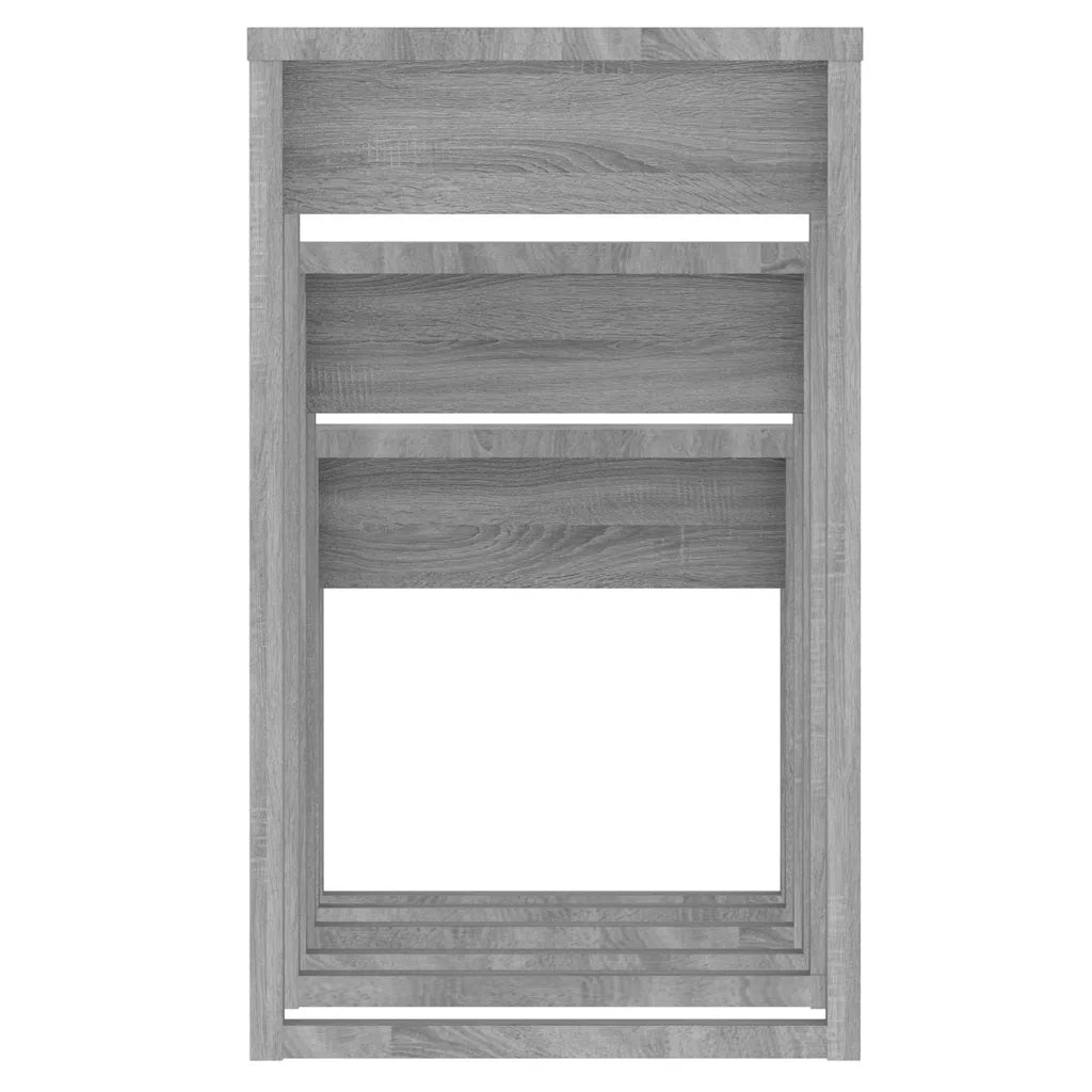 Tavolini Impilabili 3 pz | Tavolo laterale Grigio Sonoma in Legno Multistrato