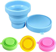 Bicchieri di plastica siliconica pieghevoli per viaggi e campeggio - 4 pezzi (170 ml)