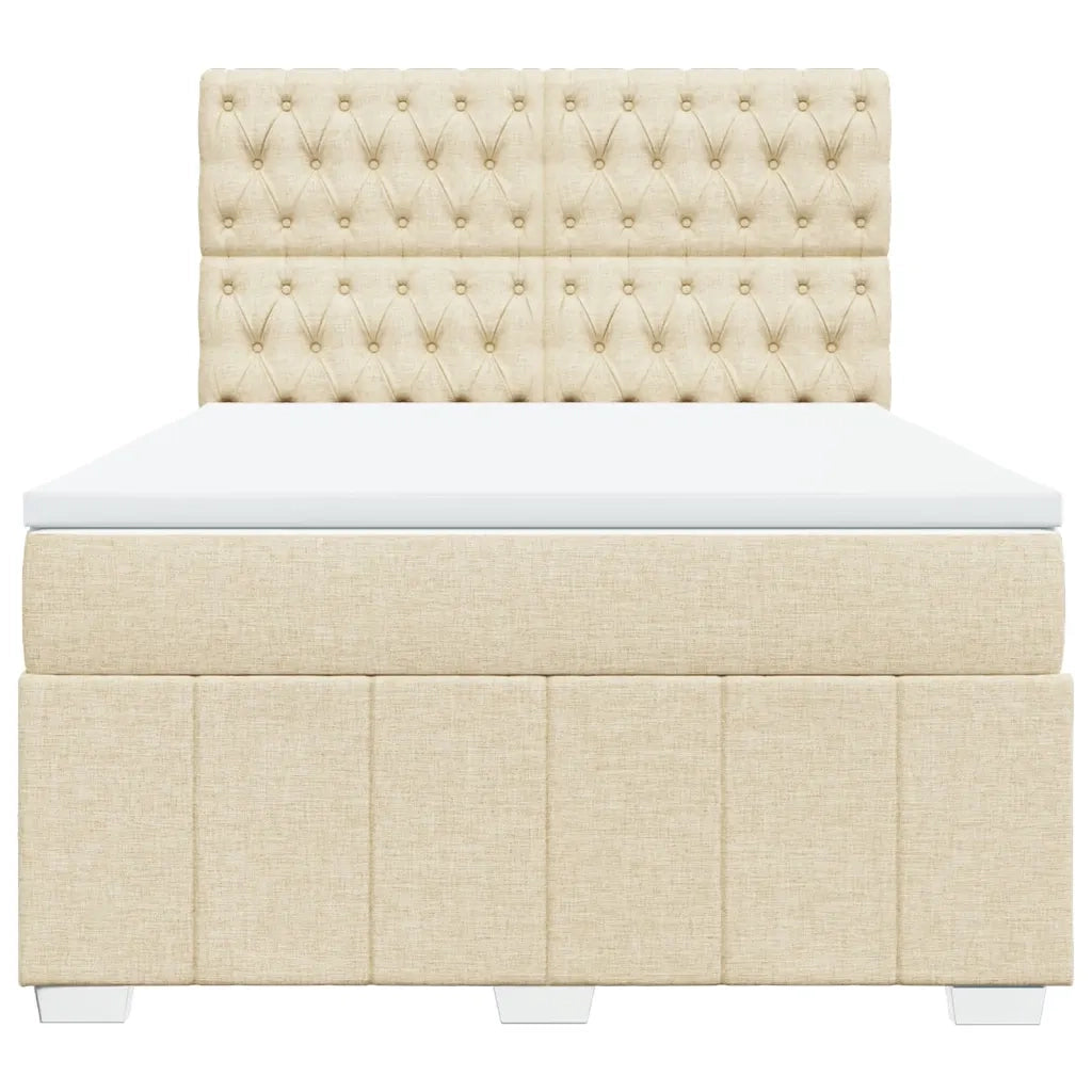 Giroletto a Molle con Materasso Crema 140x19 cm in Tessuto 3291675