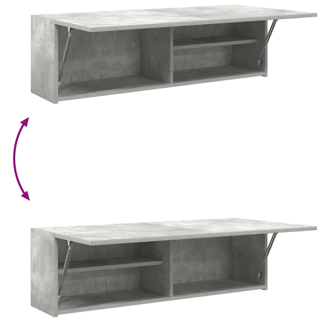 Armadietto da Bagno Grigio Cemento 100x25x30 cm in Truciolato 860097