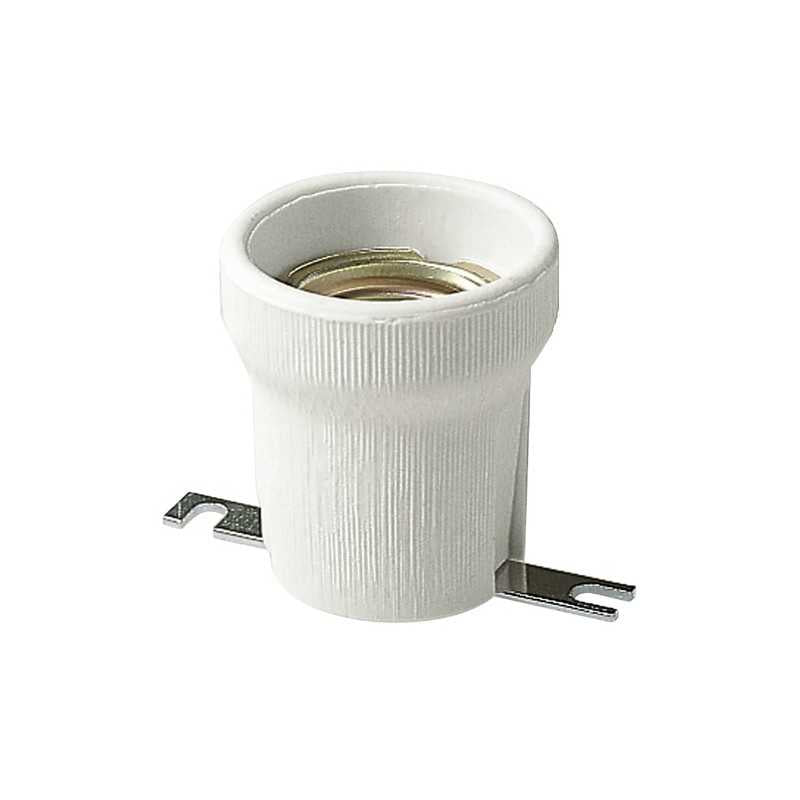 02174.D Portalampada E27 D.43Mm Porcellana Fissaggio Dritto Bianc