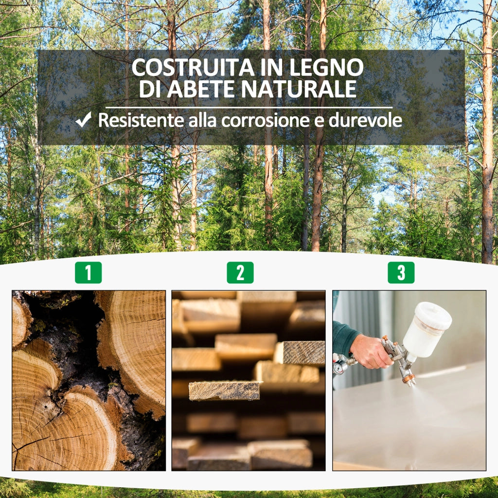 Fioriera con Grigliato per Rampicanti ¨C Xylo ¨C Legno Abete 72.5x31.5x149.5cm Arancio
