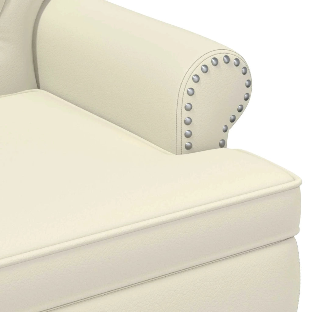 Loveseat con bottoni imbottiti Crema 120 x 65 x 77 cm 42041857