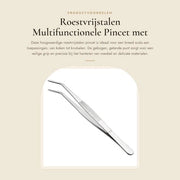 Pincetta multifunzionale da cucina 25,5 cm - Punta curva - Acciaio inossidabile - Precisa - Presa sicura