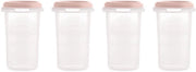 Set di 4 contenitori a ermetismo di 330 ml. Set di 4 contenitori a chiusura ermetica con graduazione (4 x 330 ml), sicuri, robusti e resistenti a lavastoviglie, microonde e congelatore, Collezione Dolce.