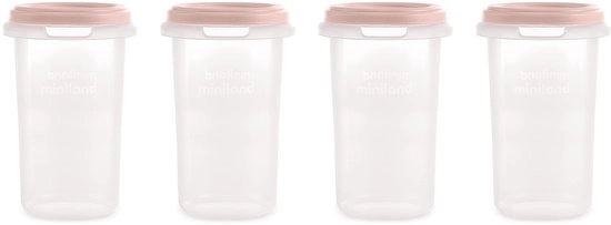 Set di 4 contenitori a ermetismo di 330 ml. Set di 4 contenitori a chiusura ermetica con graduazione (4 x 330 ml), sicuri, robusti e resistenti a lavastoviglie, microonde e congelatore, Collezione Dolce.