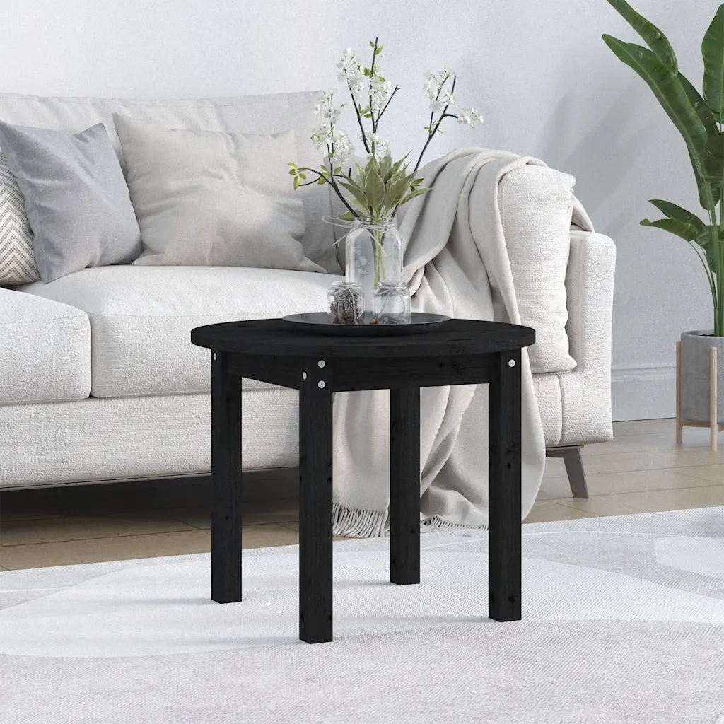 Tavolino da Salotto-Tavolino da soggiorno-Tavolo Nero ? 55x45 cm in Legno Massello di Pino